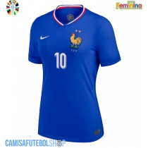 Camisa de time de futebol França Kylian Mbappe #10 Replicas 1º Equipamento Feminina Europeu 2024 Manga Curta